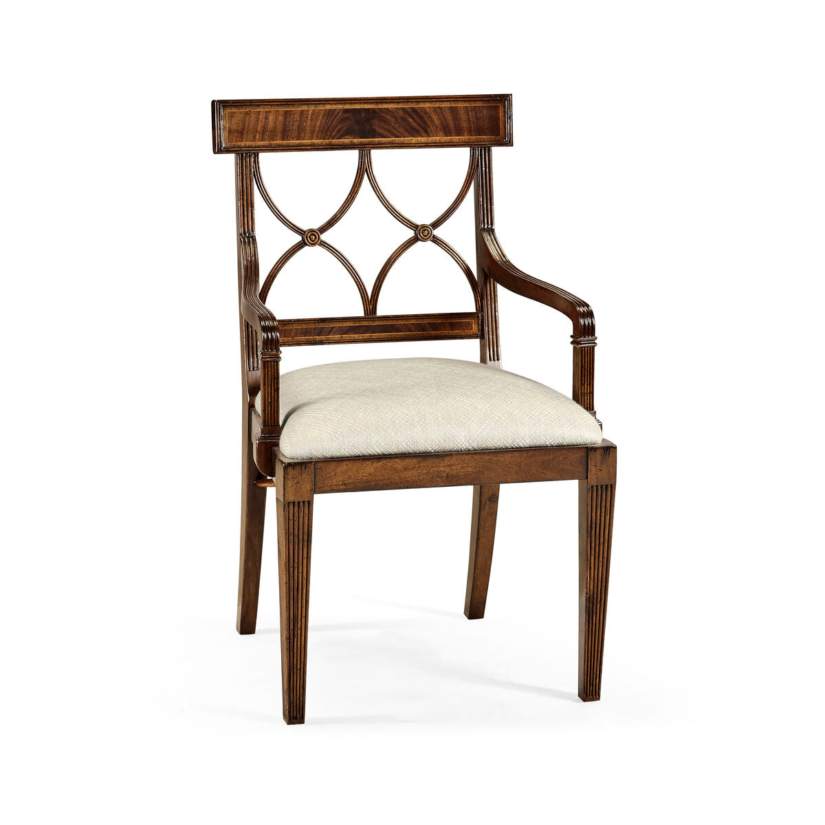 Regency Mahogany Curved Back Arm Chair ( 494347-AC-MAH-F200 )