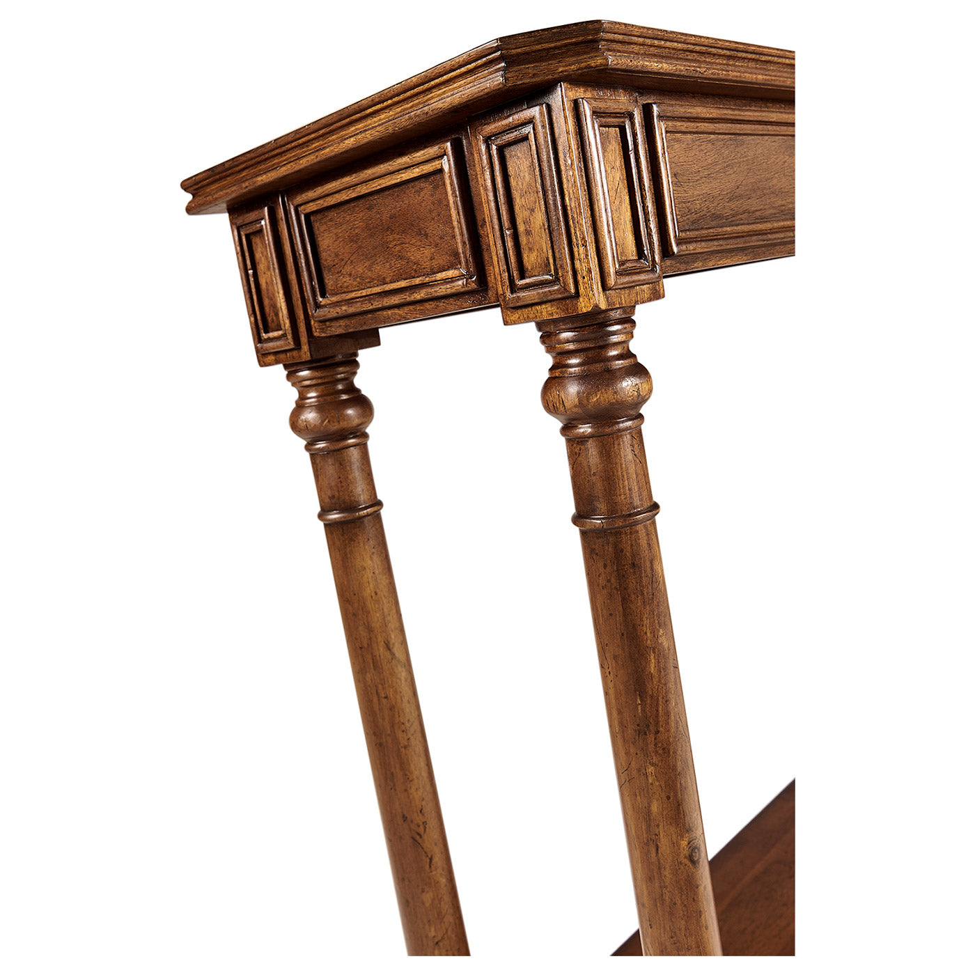 Country living style narrow walnut console
