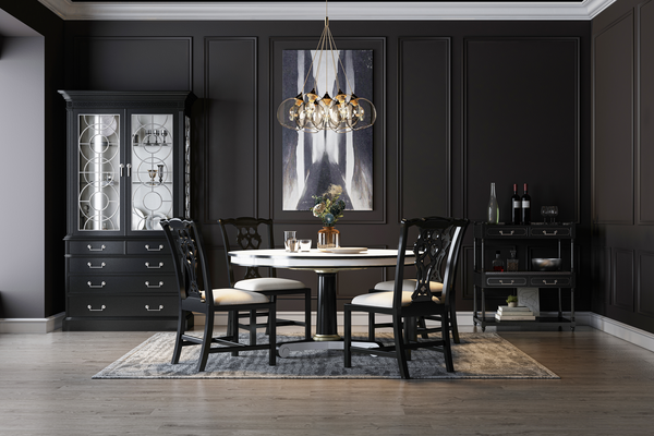 Spark Chippendale Black Side Chair