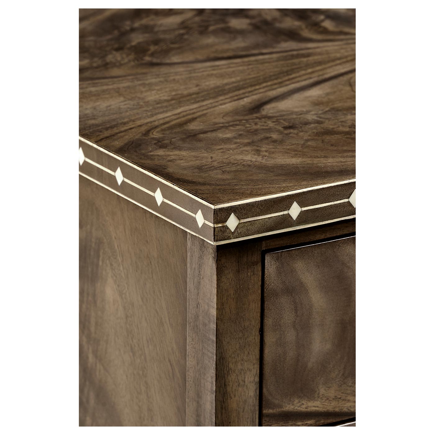 Small Bleached Mahogany Chest of Drawers with Bone Inlay