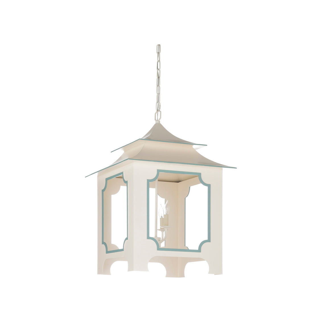 Tole Pagoda Lantern - (Lg) - Cream