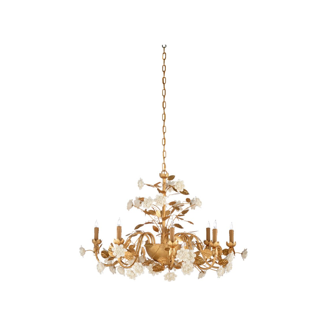Queensland Chandelier in Antique Gold/White / Iron - Chelsea House