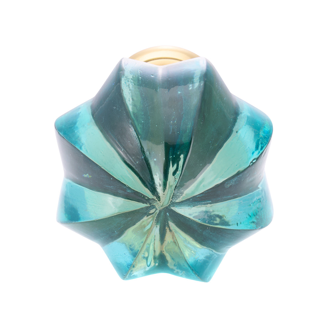 Blue Hand Blown Finial - Brass in Green/Polished Brass / Glass - Chelsea House
