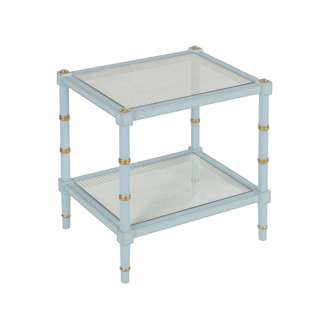 Conner Cane End Table - Blue in 28.5 / Wood - Chelsea House