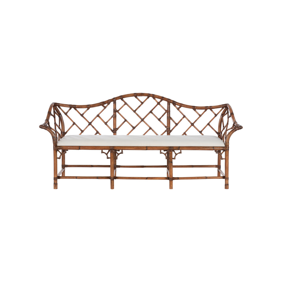 Chippendale Bamboo Settee -Brown in 38 / Rattan - Chelsea House
