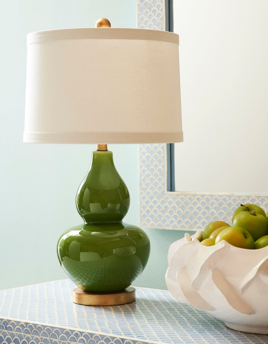 Gourd Lamp - Green in 27 / Ceramic/Porcelain - Chelsea House