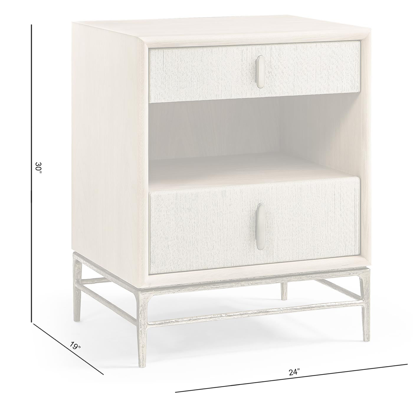 Clapotis Danish Cord Narrow Nightstand