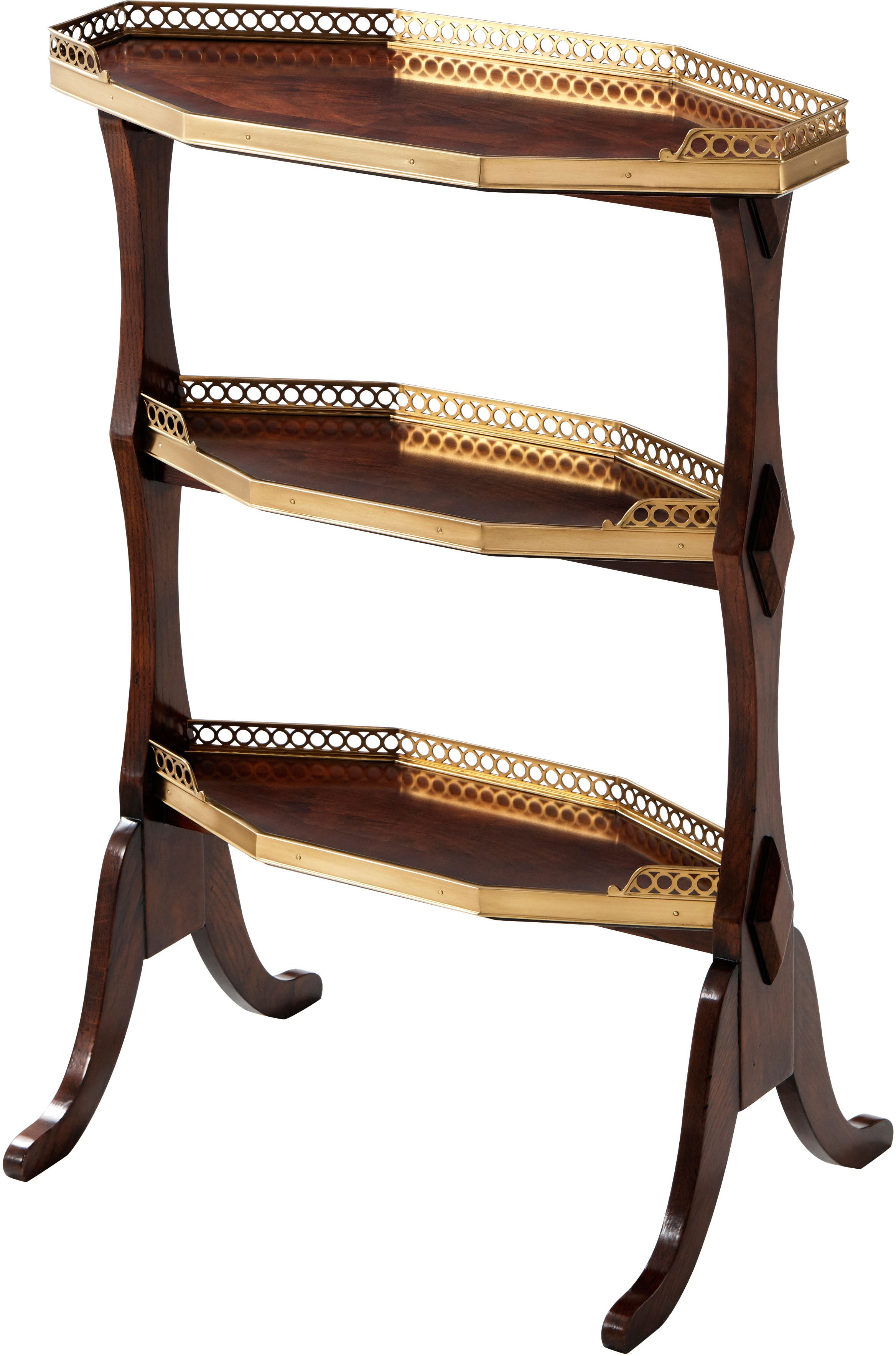 The Sometime Accent Table in Mahogany, Flame Figured Veneer, Brass - Theodore Alexander