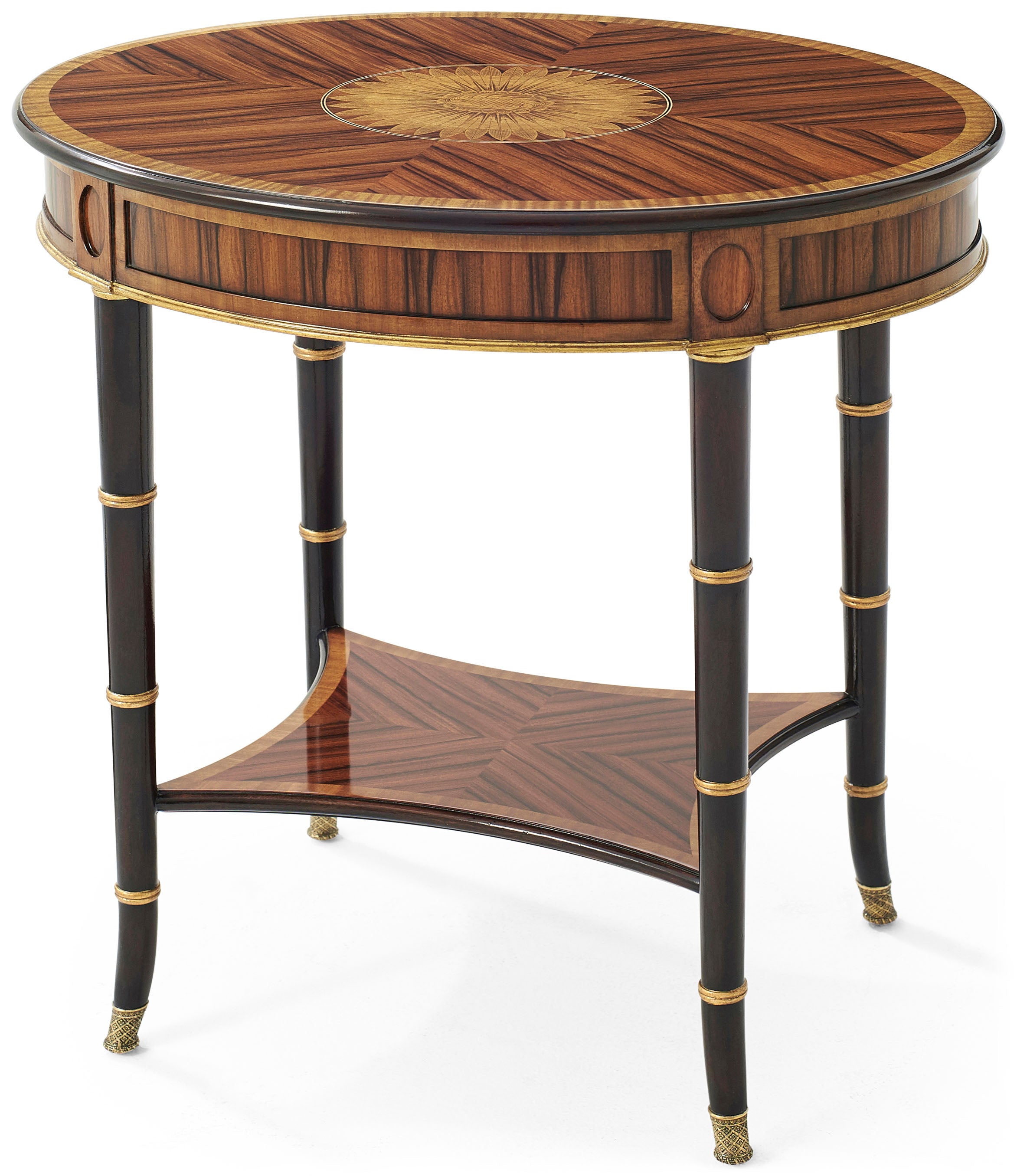 Edgeworth Side Table in Morado Veneer, Mahogany, Satinwood Veneer - Theodore Alexander