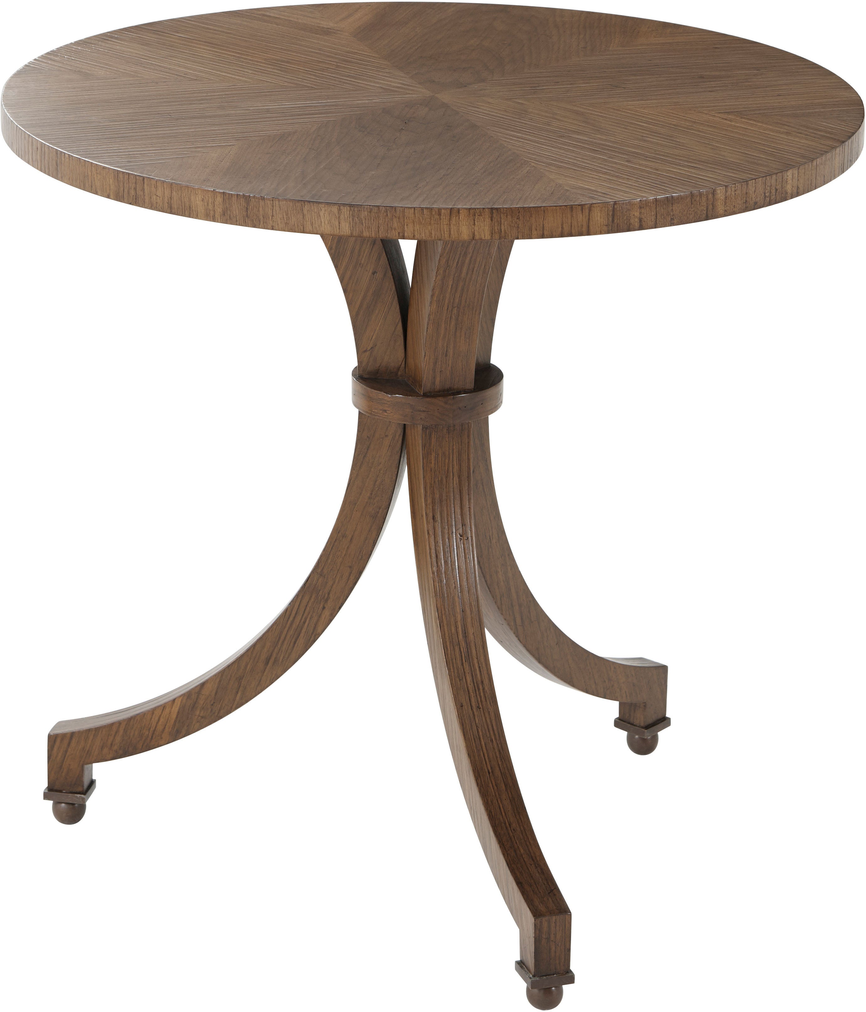 Dolores Park Side Table in Walnut, Walnut Veneer, Brass - Theodore Alexander