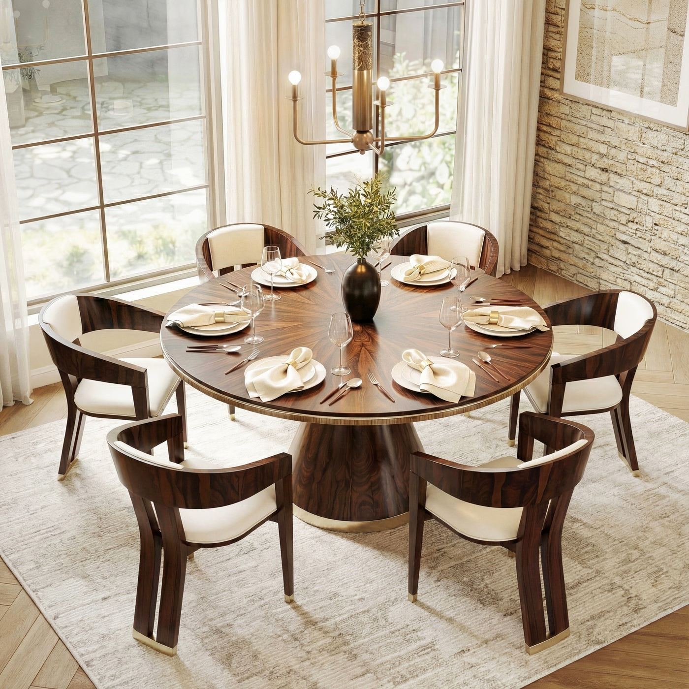 Terra Ziricote Round Dining Table 60"