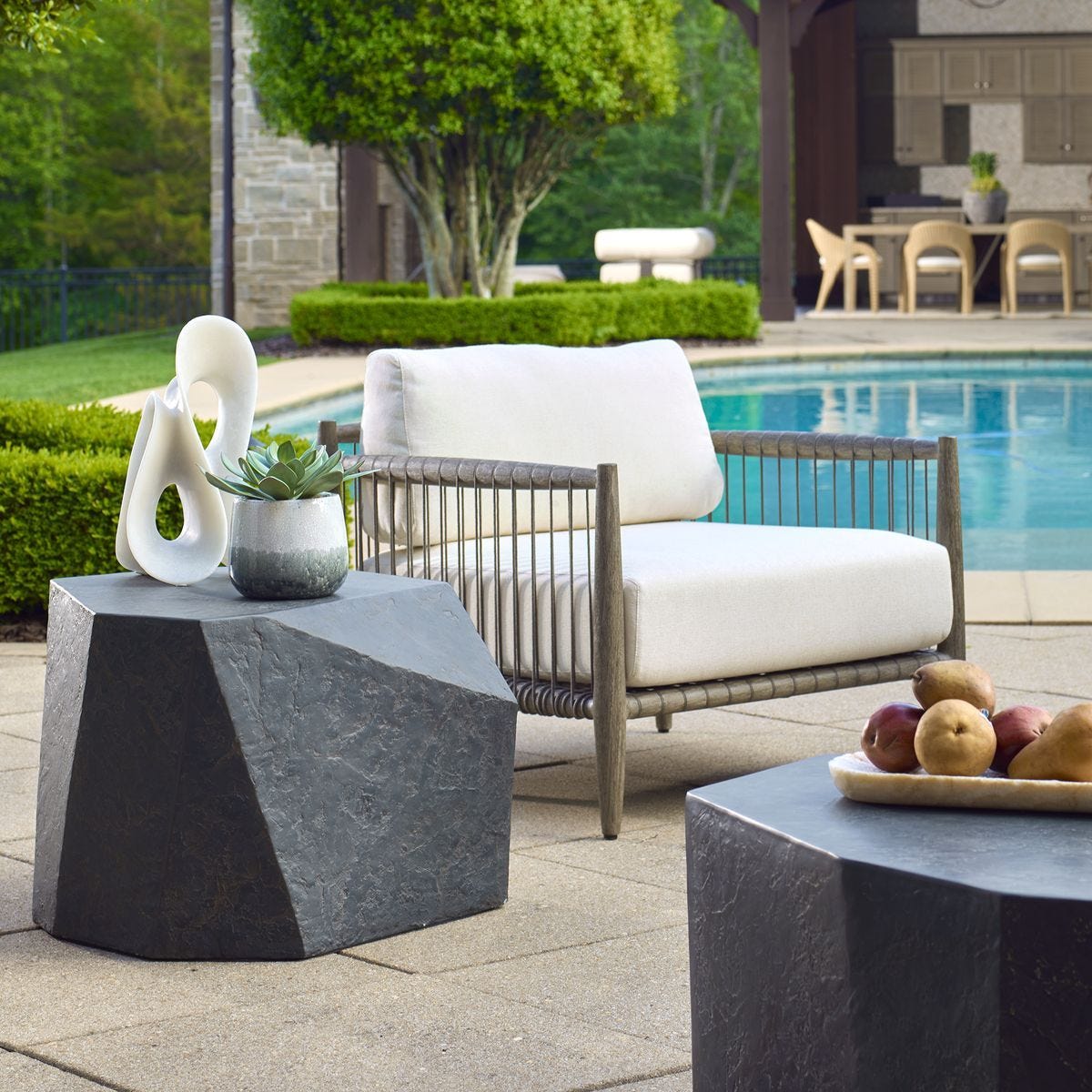 Parra Indoor-Outdoor Side Table, Slate – Furniture by Uttermost | Sutter & Vale