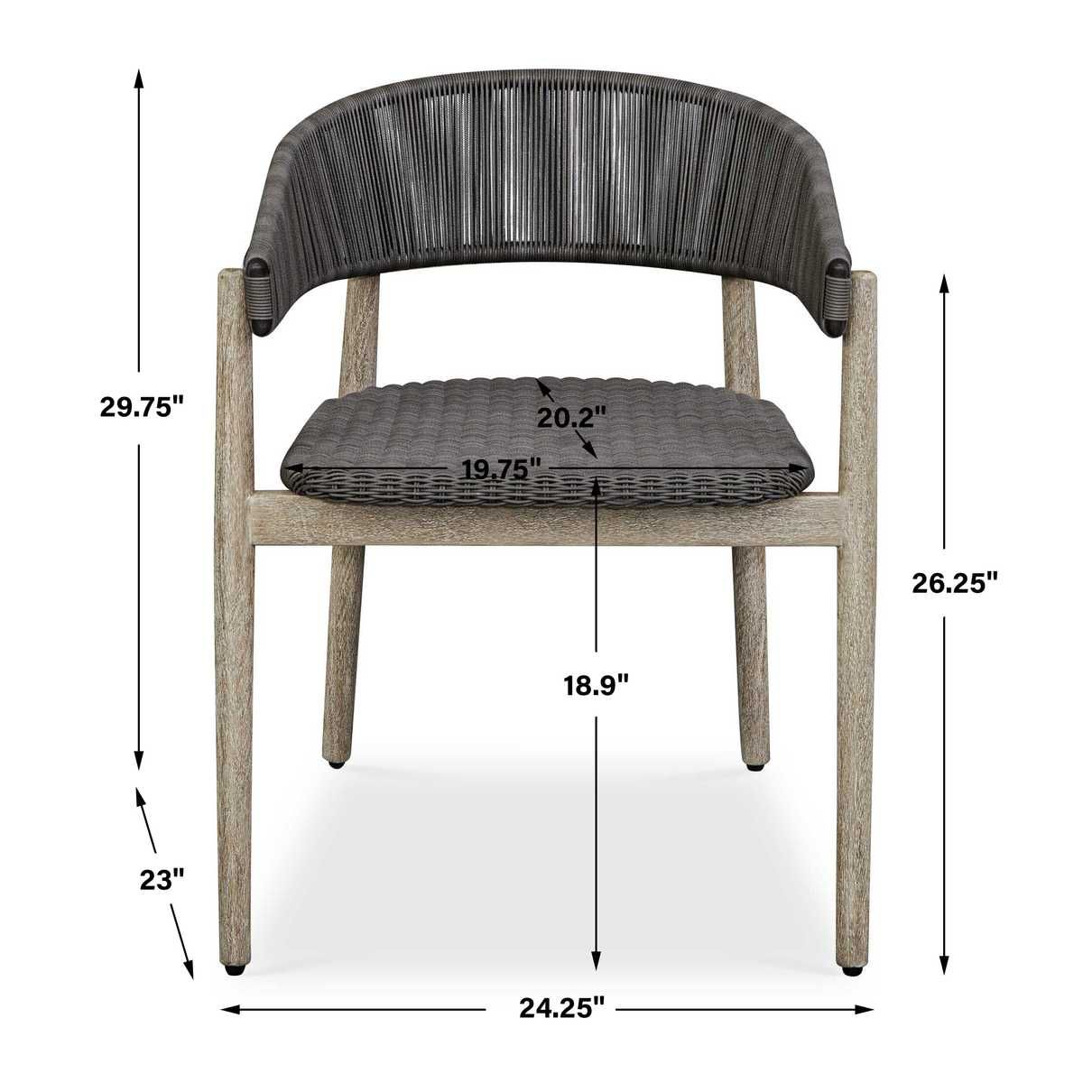 Dermott Outdoor Dining Chair, 2 Per Box, Priced Each by Uttermost