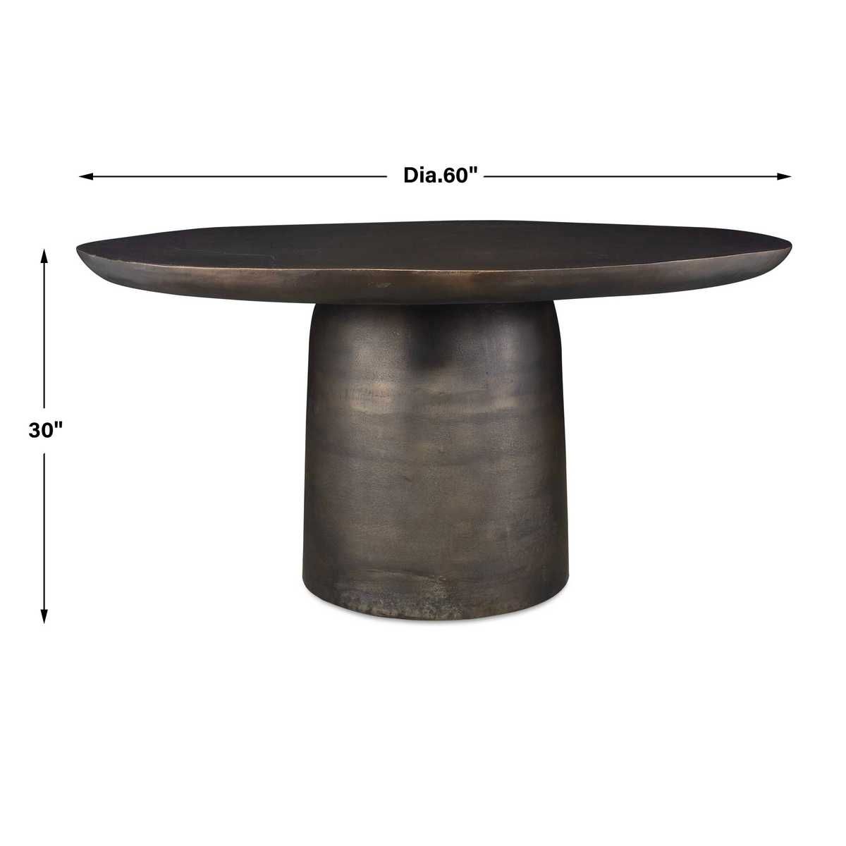 Madrone Indoor-Outdoor Dining Table, Golden Dark Bronze – Furniture by Uttermost | Sutter & Vale