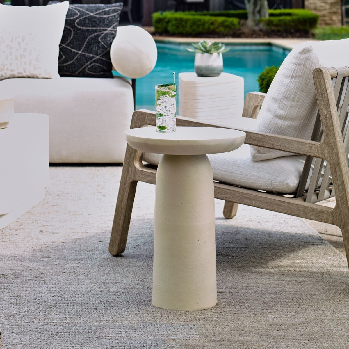 Joppa Indoor-Outdoor Accent Table, Warm White – Furniture by Uttermost | Sutter & Vale