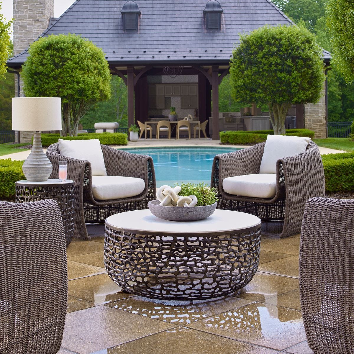 Sabena Indoor-Outdoor Coffee Table, 2 Cartons – Furniture by Uttermost | Sutter & Vale