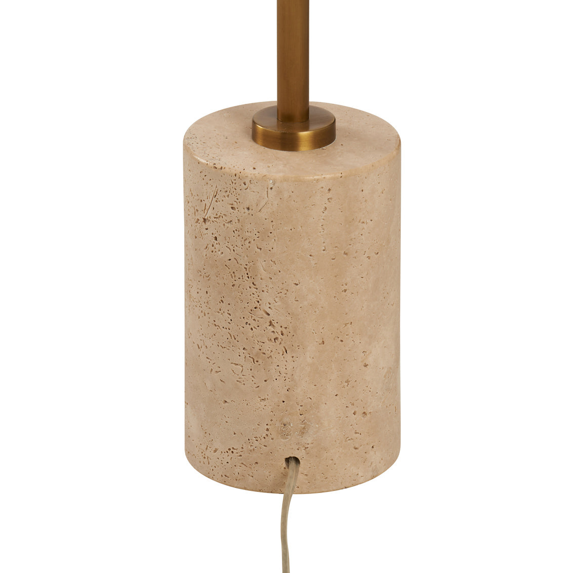 Lambeth Floor Lamp - Travertine in Natural White/Antique Brass / Travertine - Chelsea House