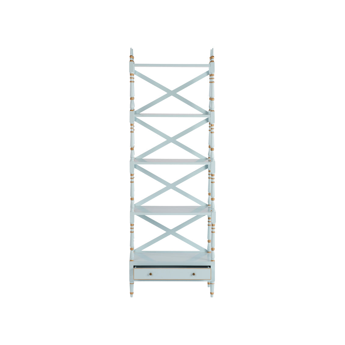 Carnaby House Bookcase - Blue in Light Blue/Gold / Wood - Chelsea House