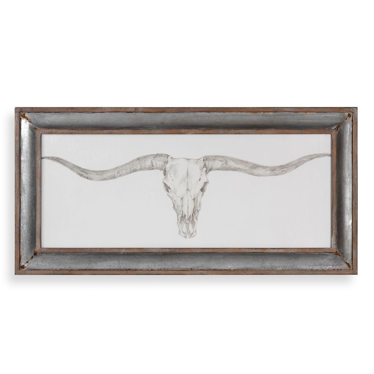 Western Skull Mount Framed Print – Art by Uttermost | Sutter & Vale