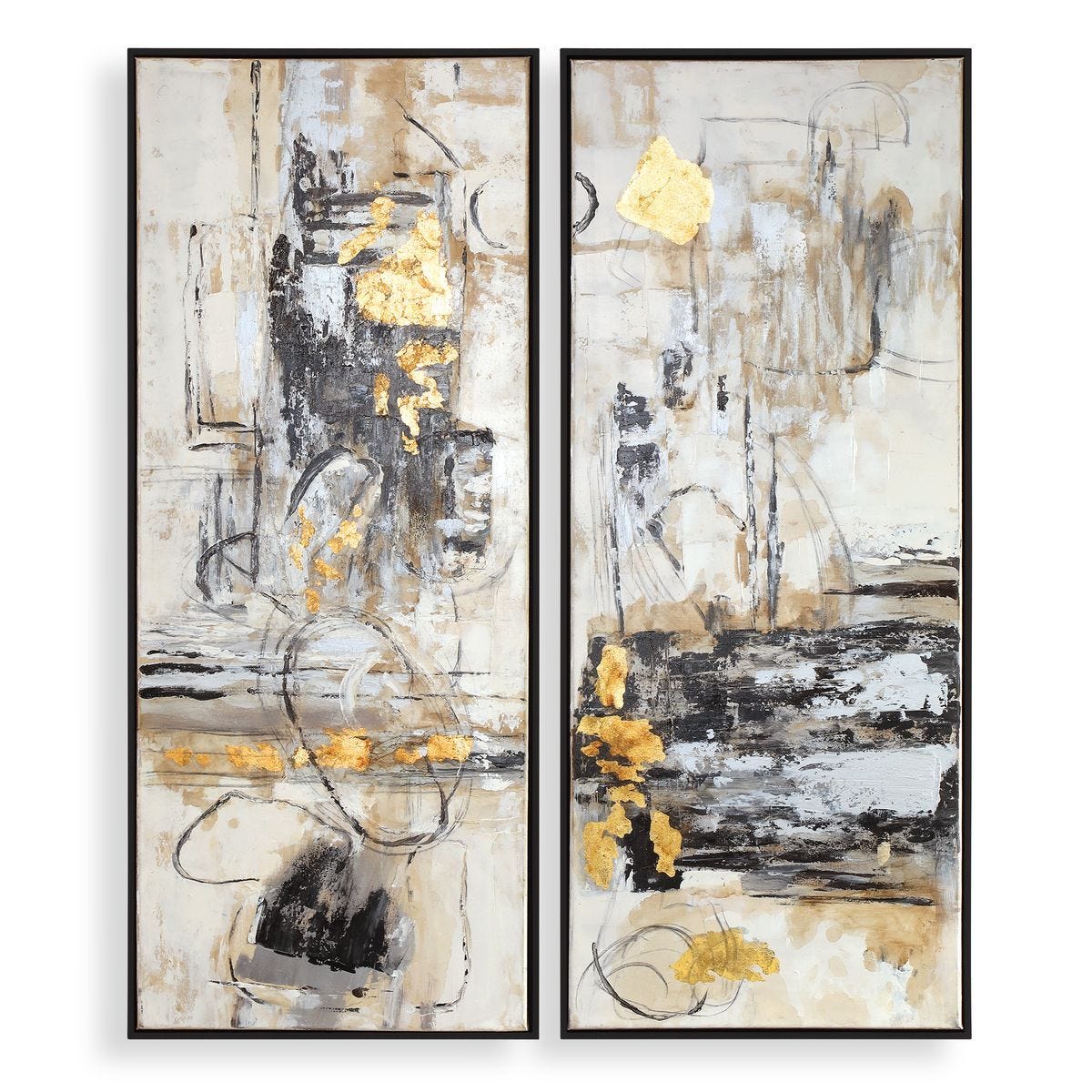 Life Scenes Hand Painted Canvases, S/2 – Art by Uttermost | Sutter & Vale