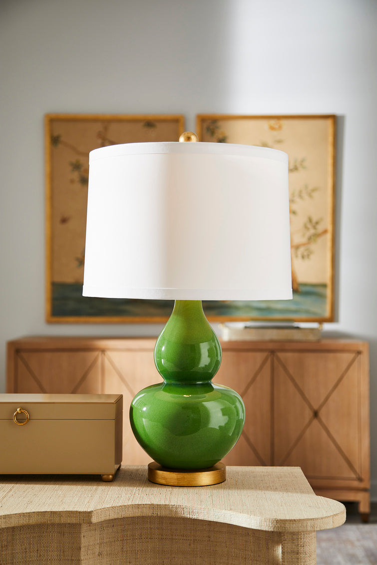 Gourd Lamp - Green in 27 / Ceramic/Porcelain - Chelsea House
