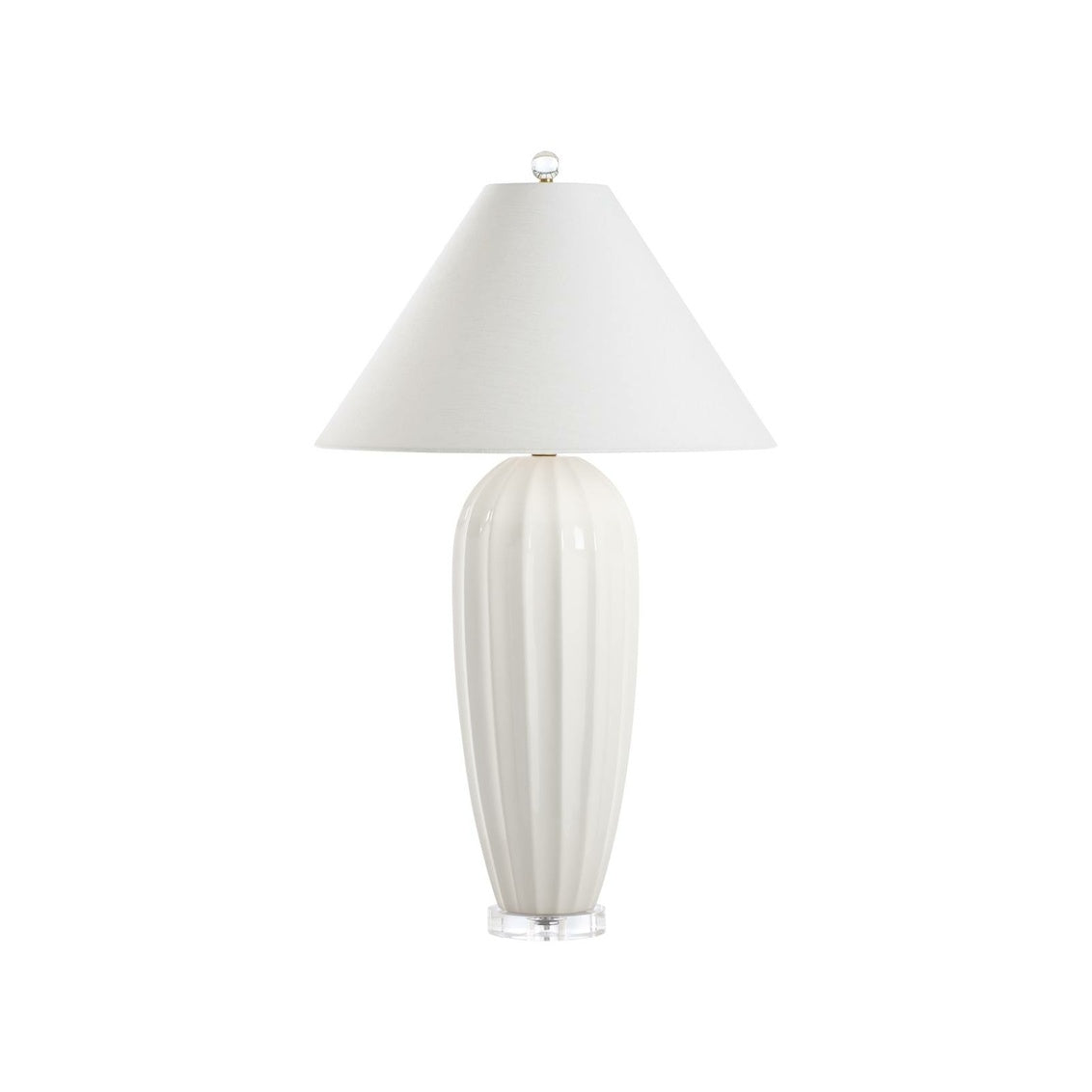 Roberson Lamp - White in White Glaze / Ceramic/Porcelain - Chelsea House