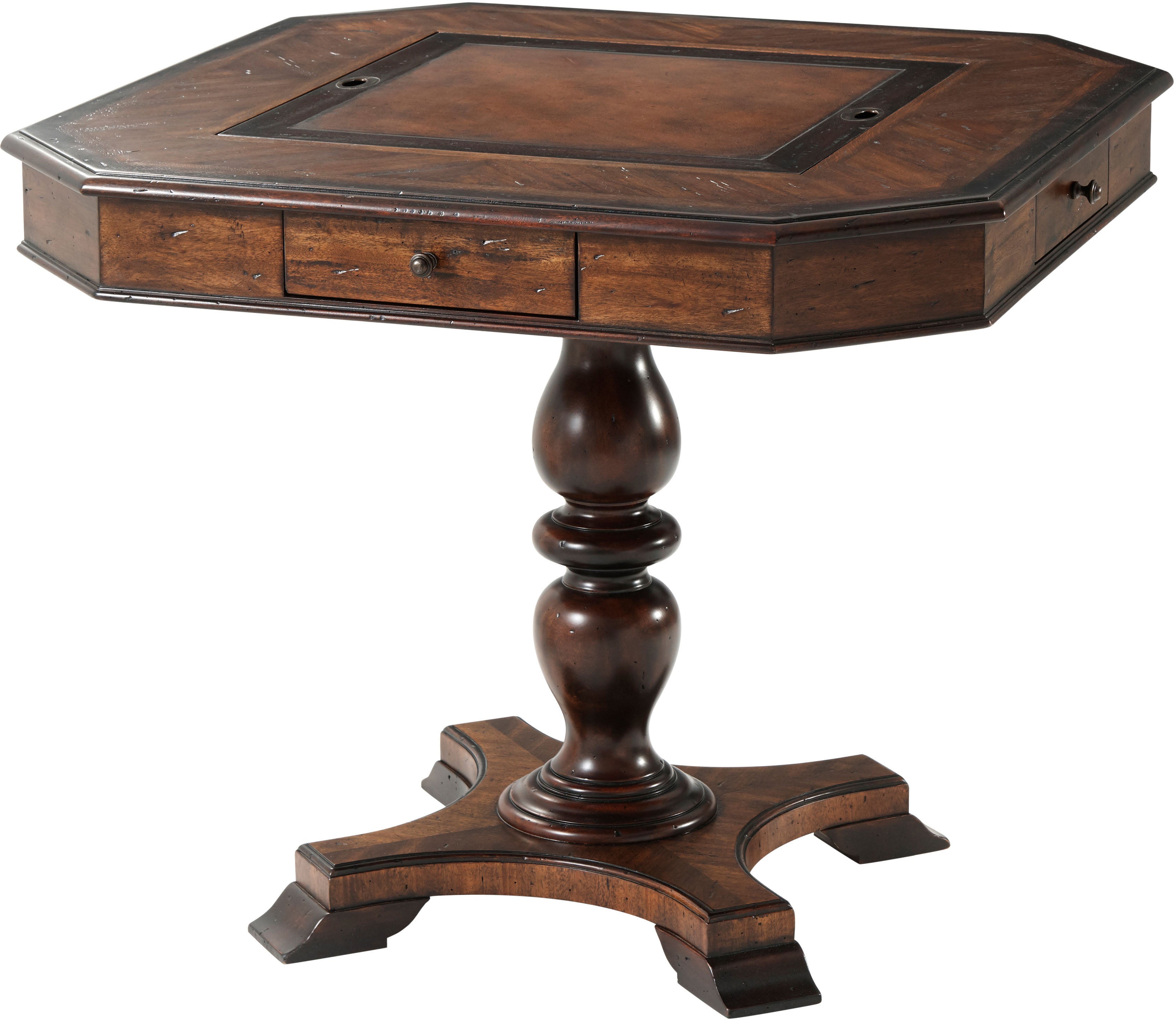 Ellery Game Table in Mahogany, Acacia, Oak - Theodore Alexander