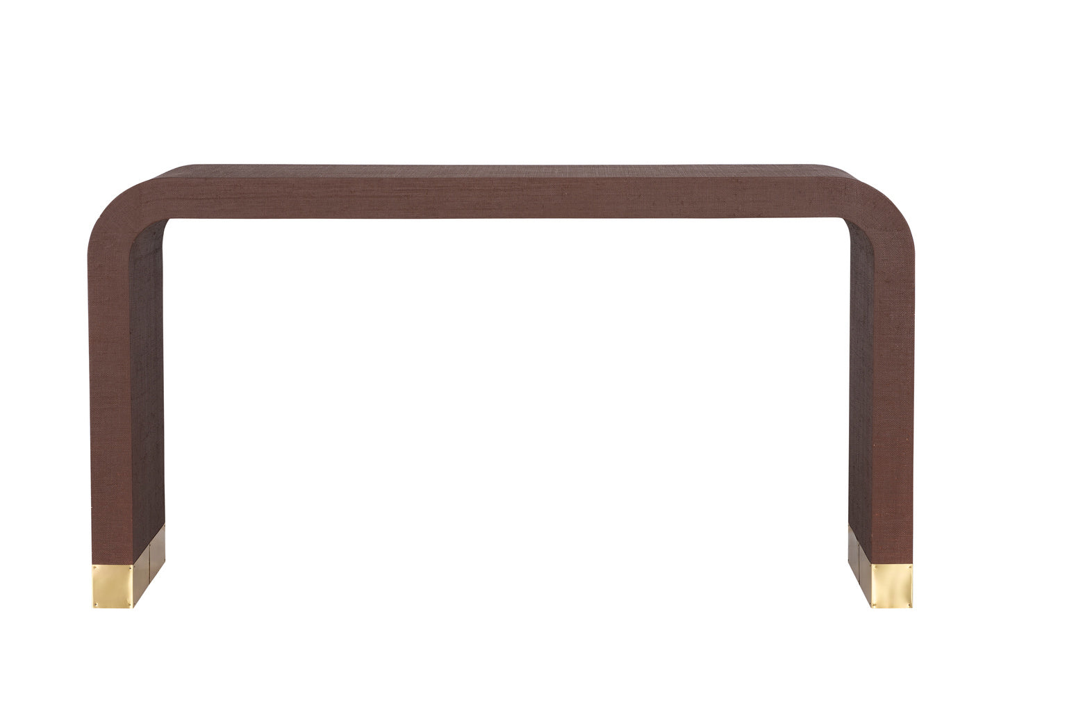 Waterfall Console - Chocolate in Chocolate/Antique Brass / Raffia - Chelsea House