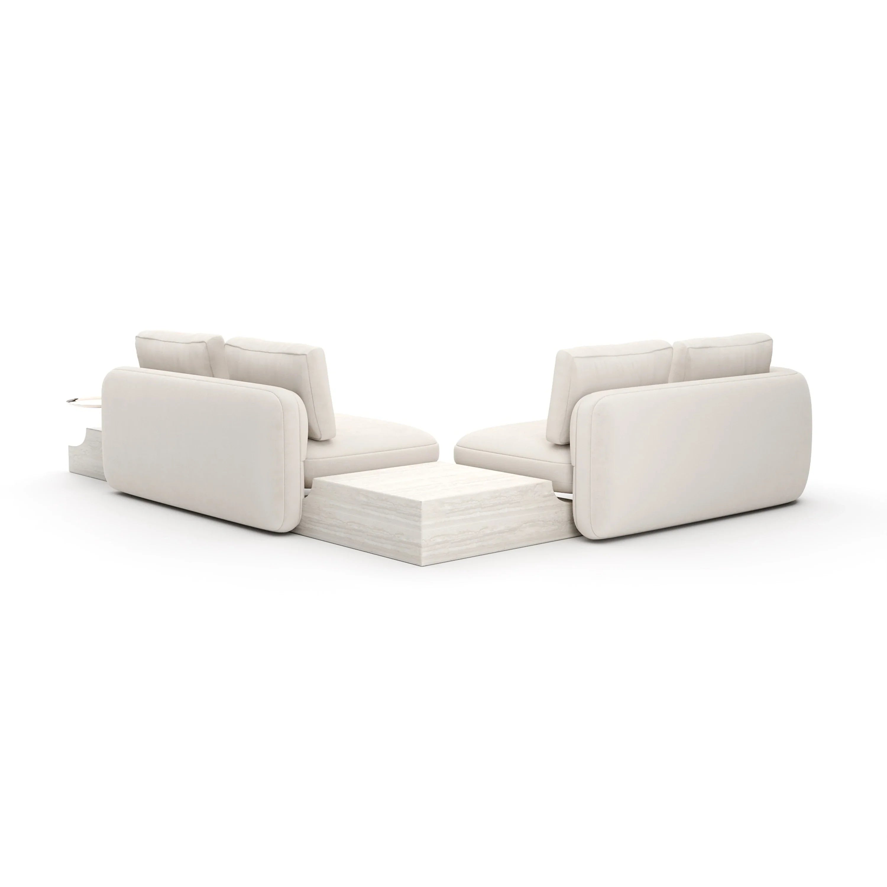 Overlap Wedge Sectional Ecru – Sectionals by Caracole | Sutter & Vale