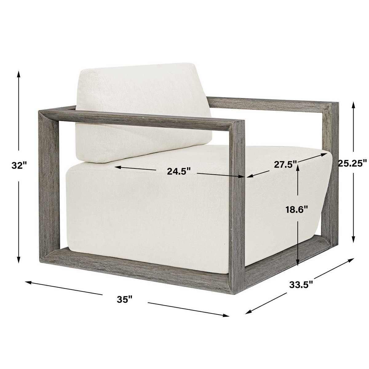 Remsen Outdoor Lounge Chair, Weathered Gray/Oyster