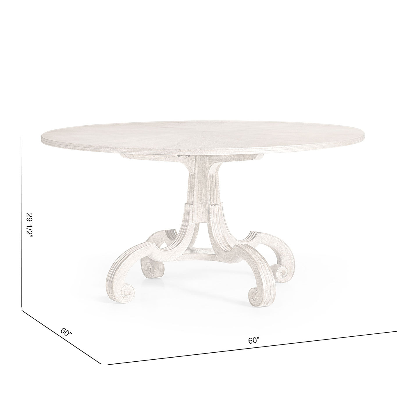 Lacock Venetian White Oak Dining Table 60"