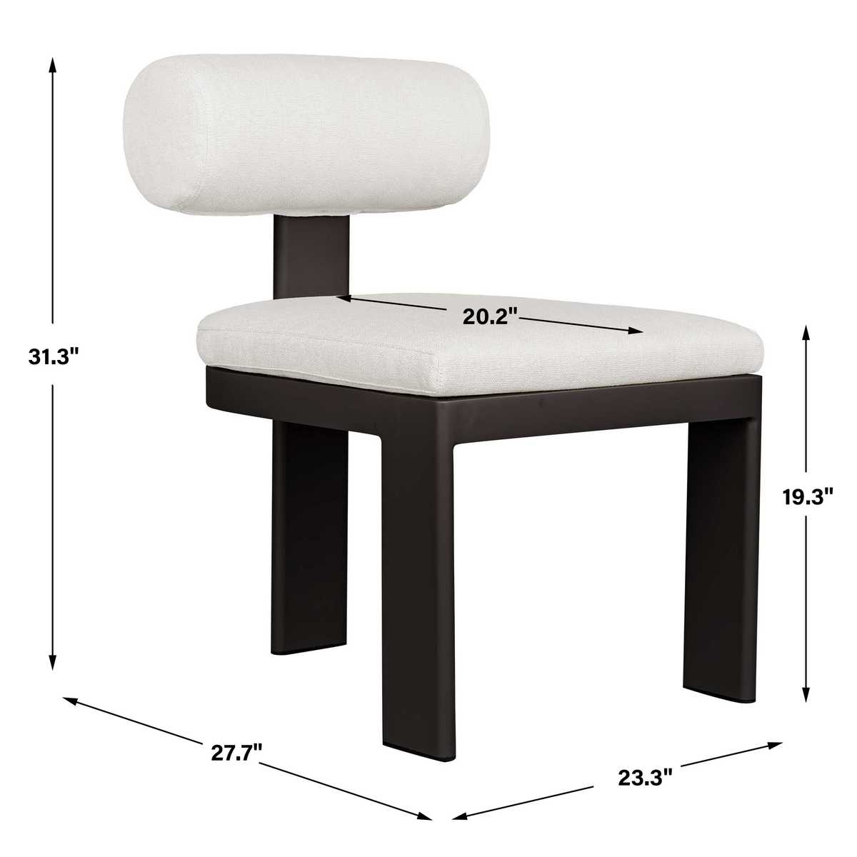 Bolster Back Outdoor Dining Chair, Oyster