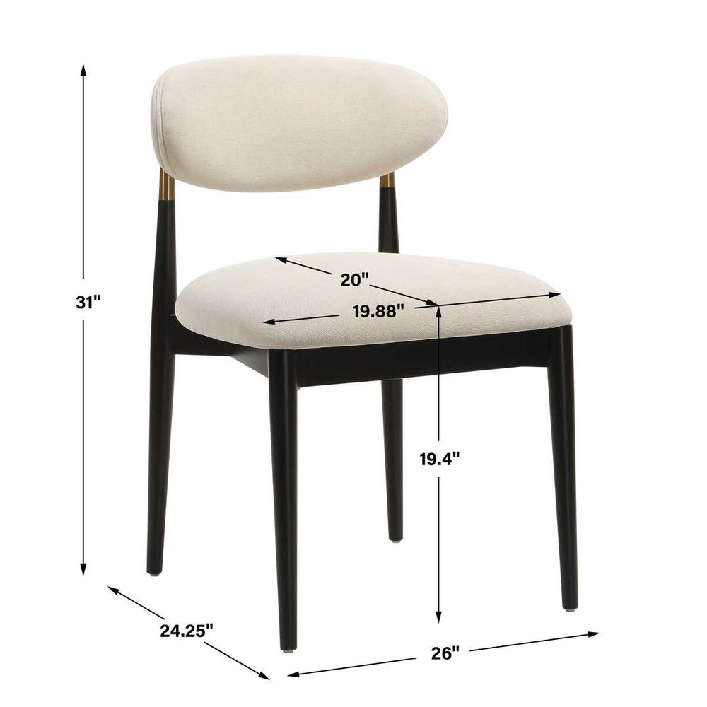 Moxie Armless Dining Chair, Black, 2 Per Box, Priced Each