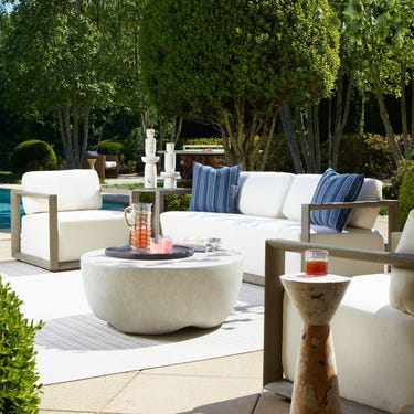 Remsen Outdoor 3 Seater Sofa, Weathered Gray/Oyster