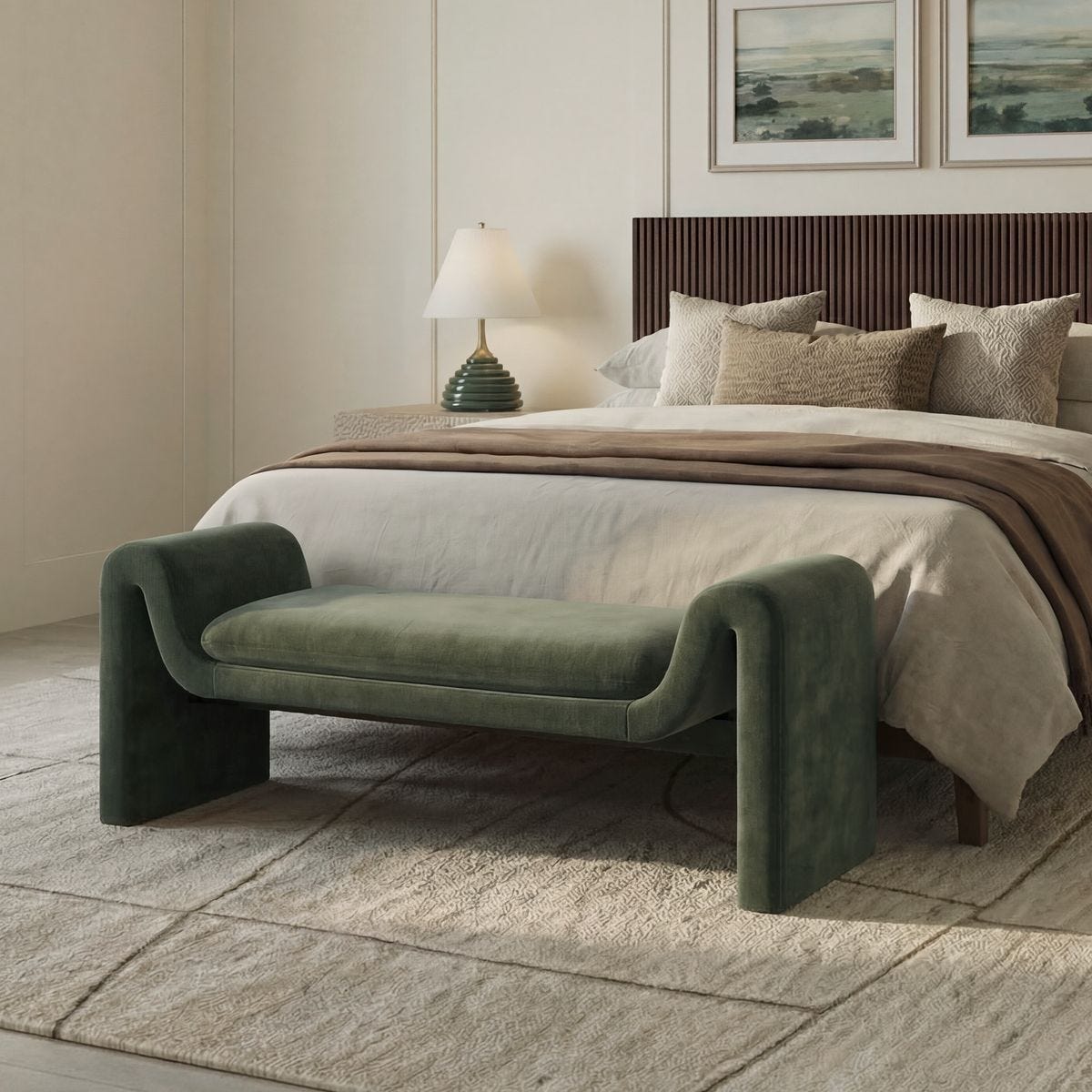 Manson Bench, Moss – Furniture by Uttermost | Sutter & Vale