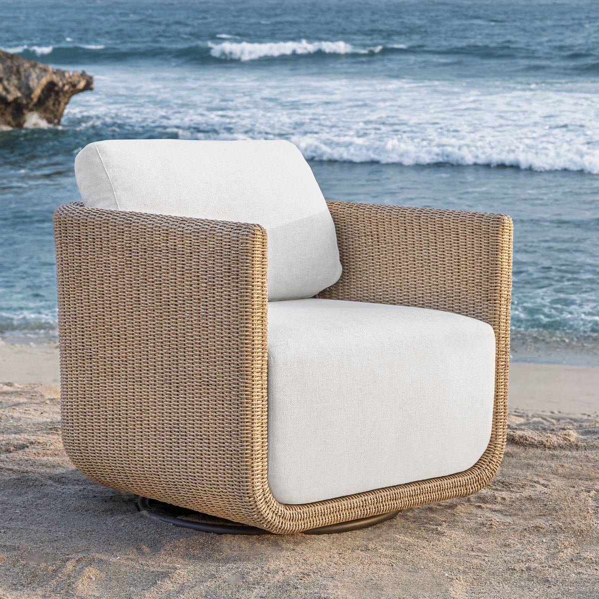 Santorini Outdoor Swivel Lounge Chair – Furniture by Uttermost | Sutter & Vale
