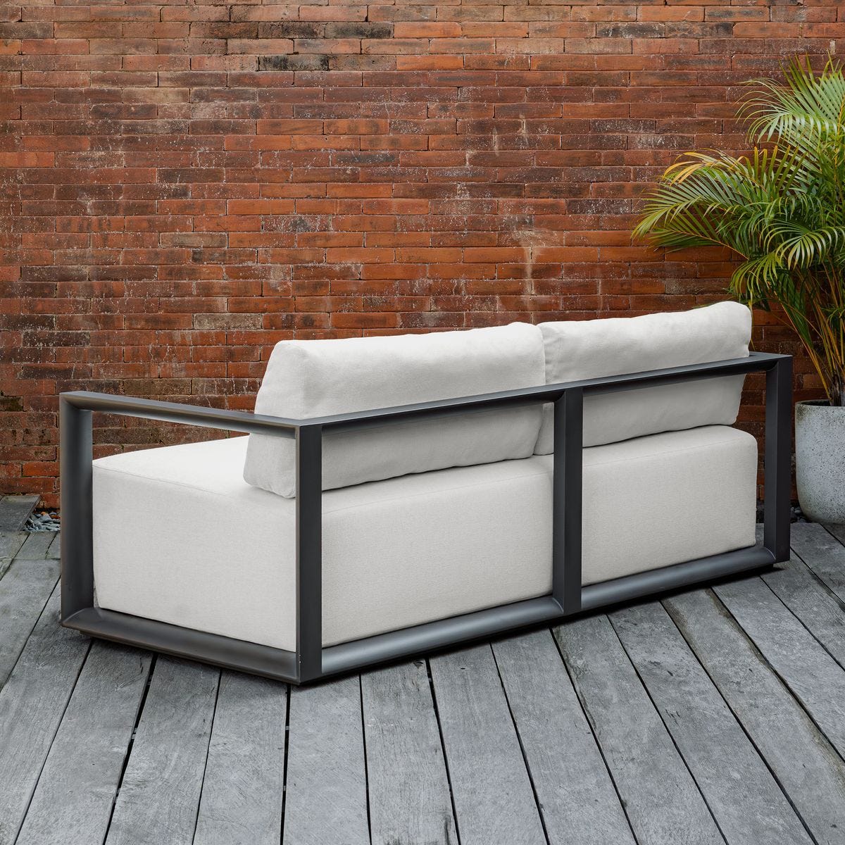 Remsen Outdoor 3 Seater Sofa, Java Black/Oyster by Uttermost