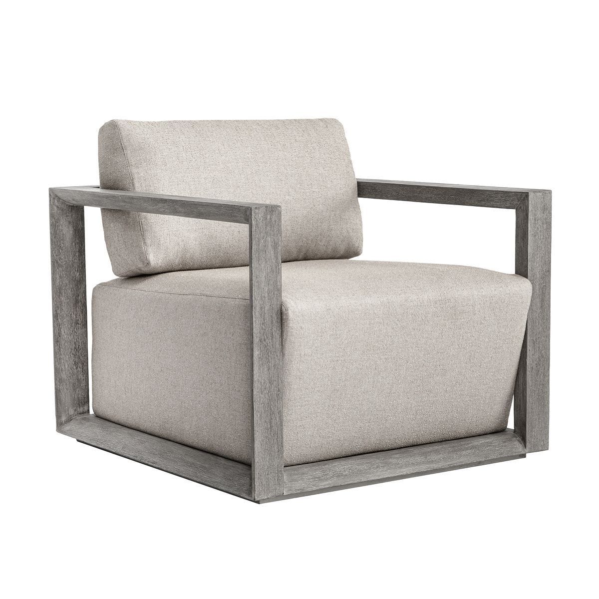 Remsen Outdoor Lounge Chair, Weathered Gray/Dove – Furniture by Uttermost | Sutter & Vale