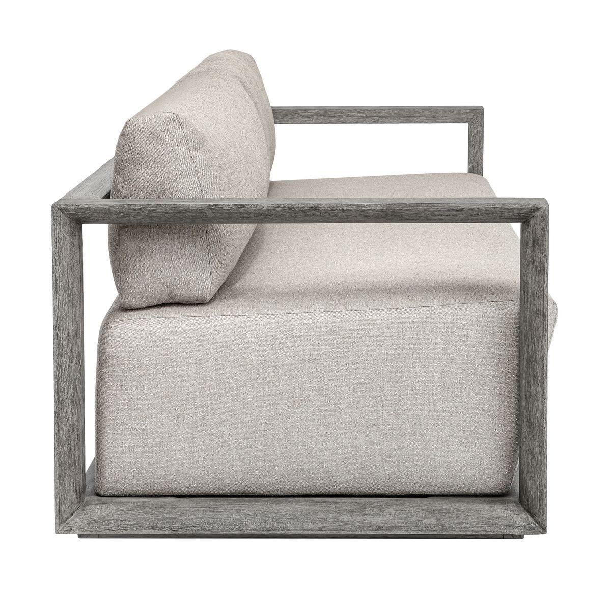 Remsen Outdoor 3 Seater Sofa, Weathered Gray/Dove – Furniture by Uttermost | Sutter & Vale