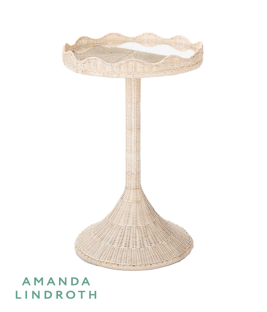 Sloane Side Table in Natural/Clear / Rattan - Chelsea House