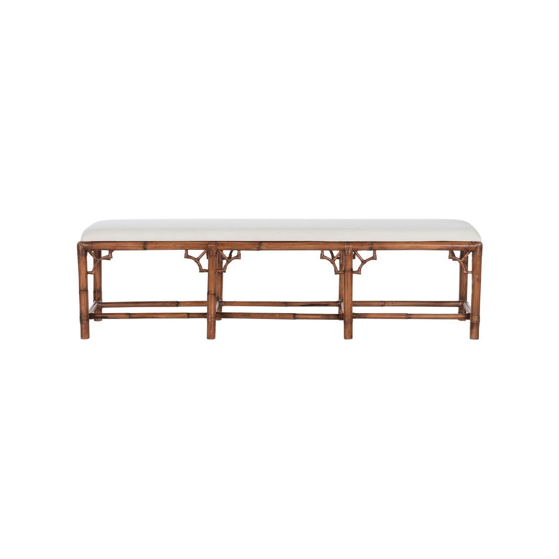 Chippendale Bamboo Bench - Brown