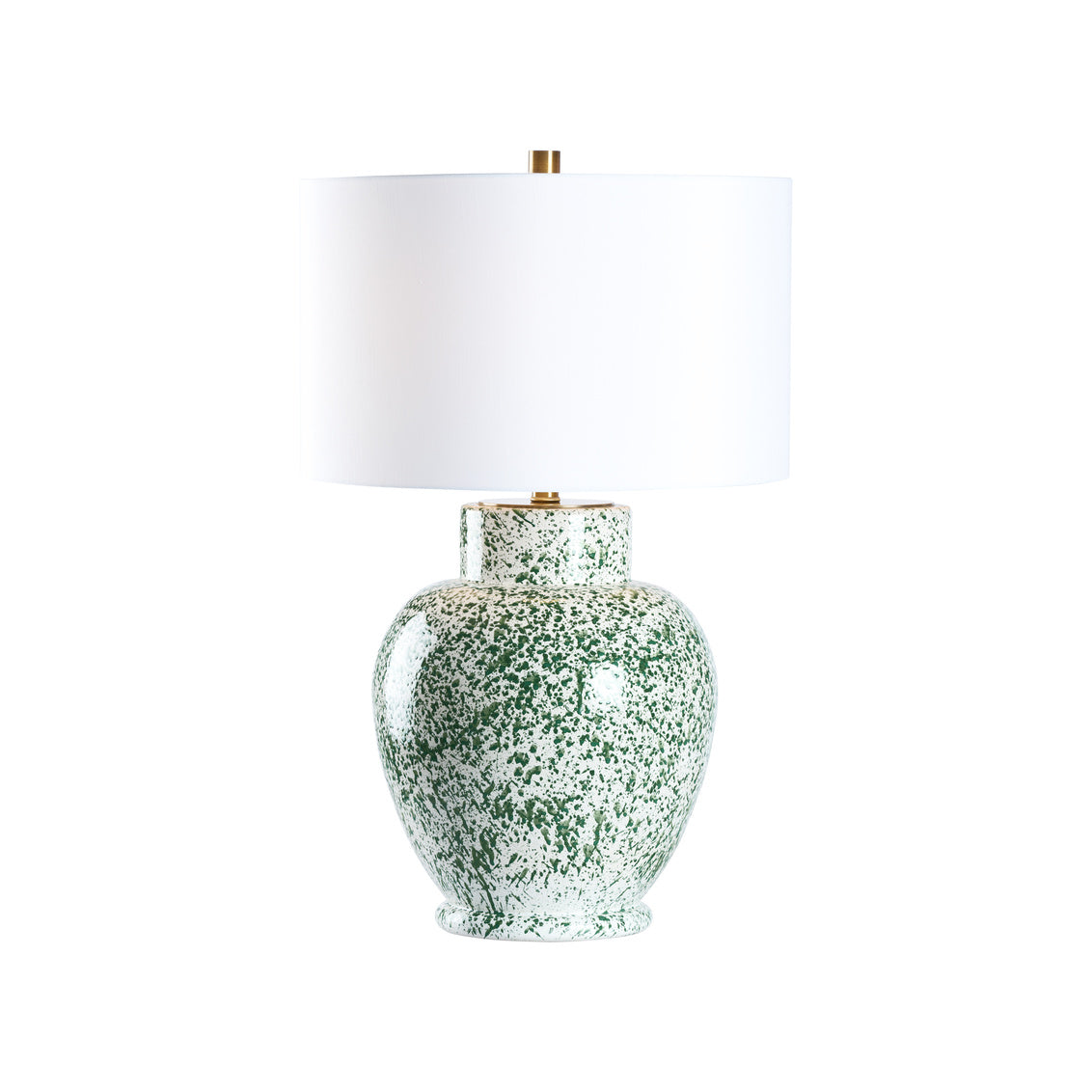 Spatter Lamp - Green in Mottled White/Green Glaze / Ceramic/Porcelain - Chelsea House