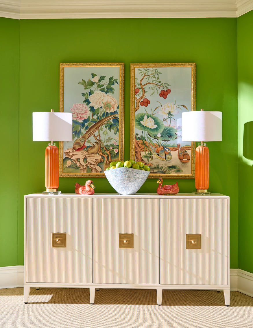 Samuel Ceramic Lamp - Orange in Orange Glaze / Ceramic/Porcelain - Chelsea House