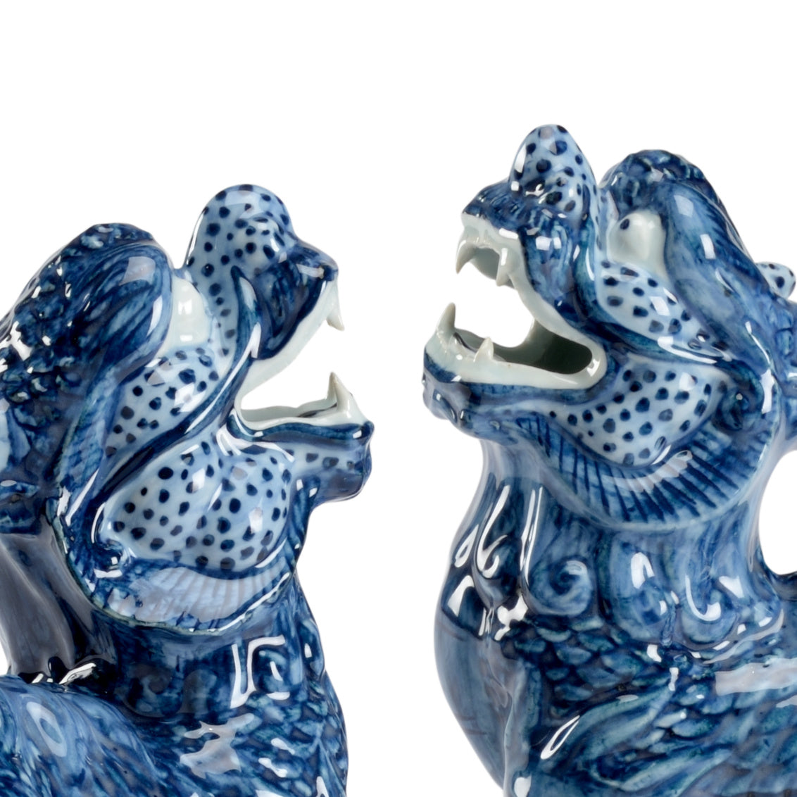 Blue Foo Dogs (Pr) in 7.5 / Ceramic/Porcelain - Chelsea House