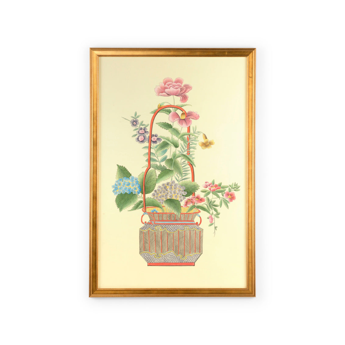 Chinoiserie Basket II in 55.5h x 37w x 1d / Canvas - Chelsea House