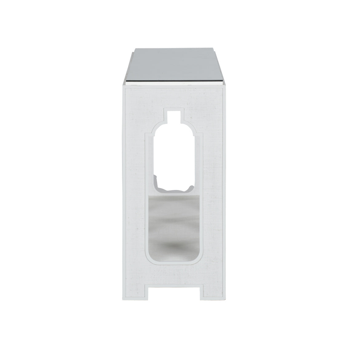 Yangon Console - White in 34.75h x 72w x 16d / Raffia - Chelsea House