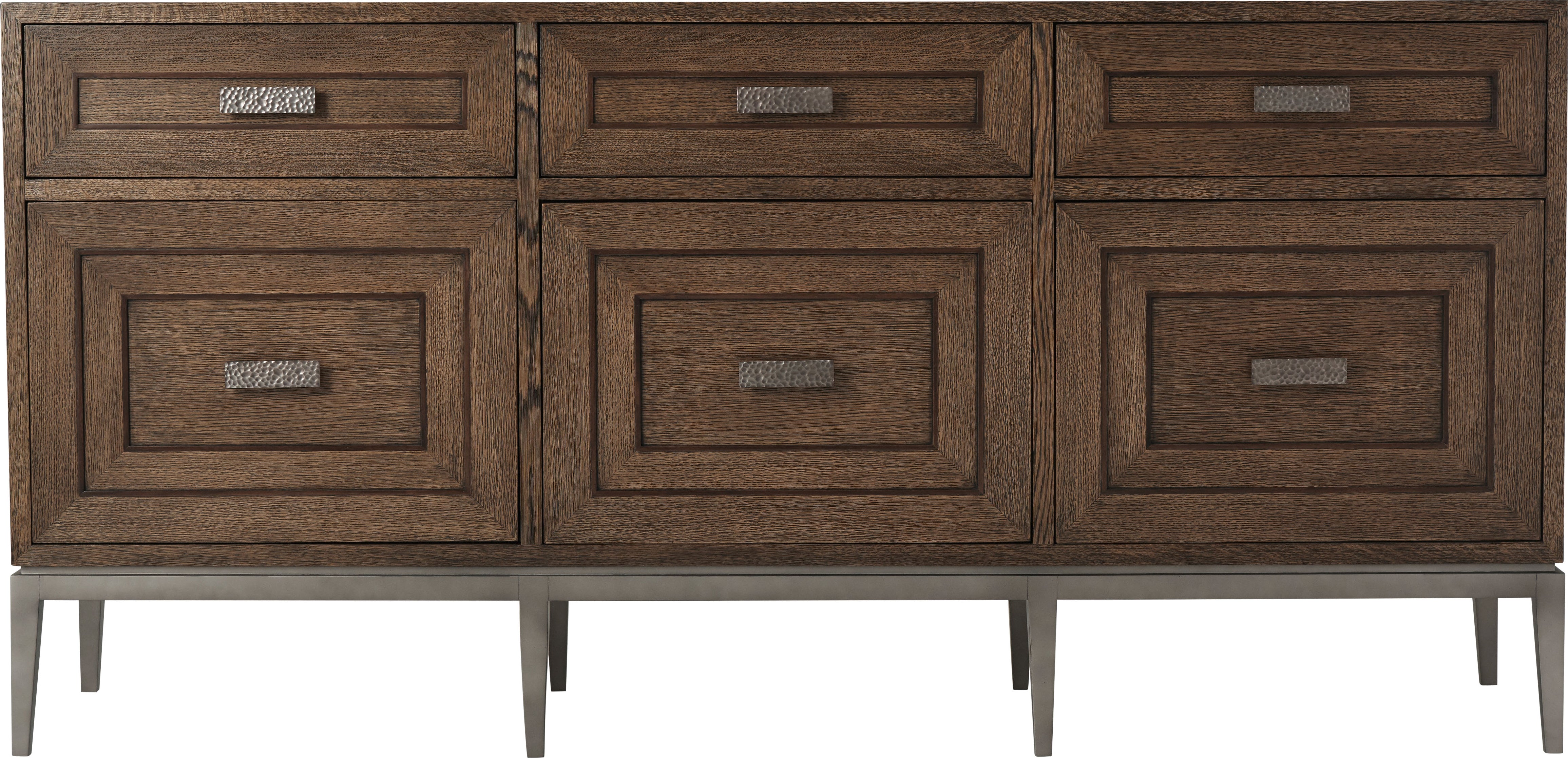 Giacomo Sideboard in Oak Veneer, Beech, Aluminium - Theodore Alexander