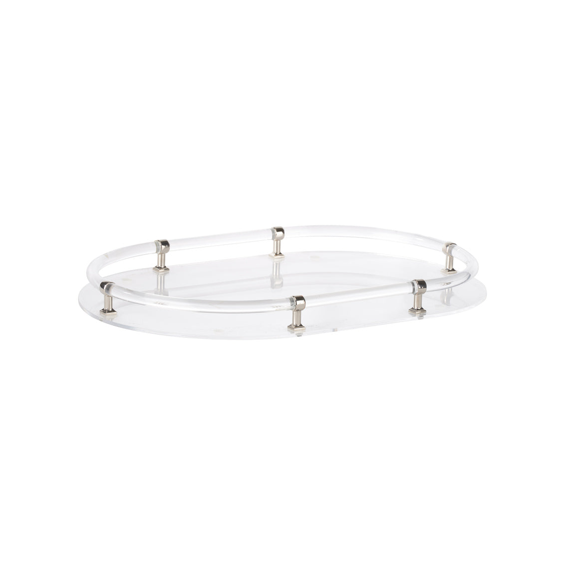 Acrylic Oval Tray - Nickel