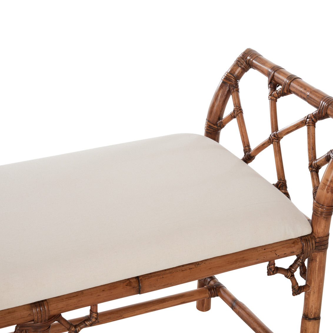 Chippendale Bamboo Regency Bench - Brown in 26 / Rattan - Chelsea House