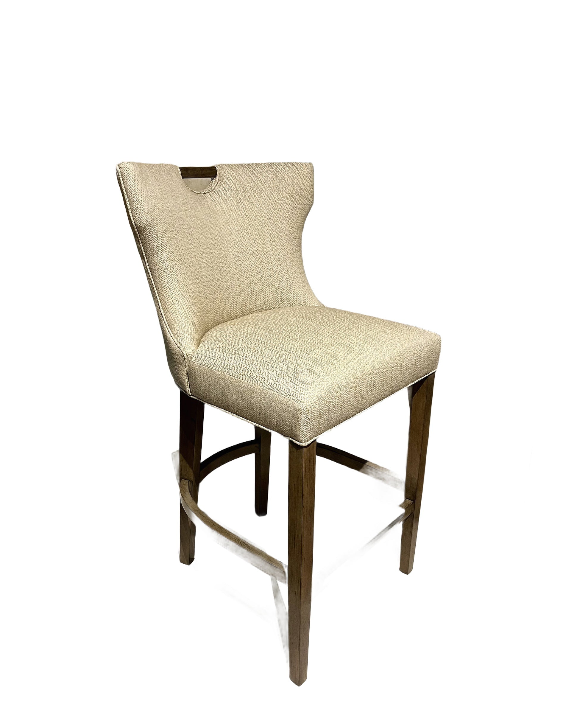 Gia Wood Handle Bar Stool in Meyer Chai